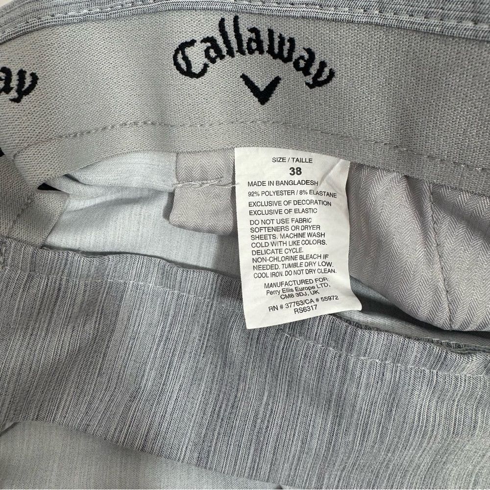 Callaway Heather Gray Golf Shorts Men’s Size 38 Performance Stretch Outdoor - Picture 10 of 12